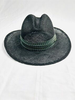 Vintage 80’s Chi Chi Rodriguez Black Wide Brim Straw Hat